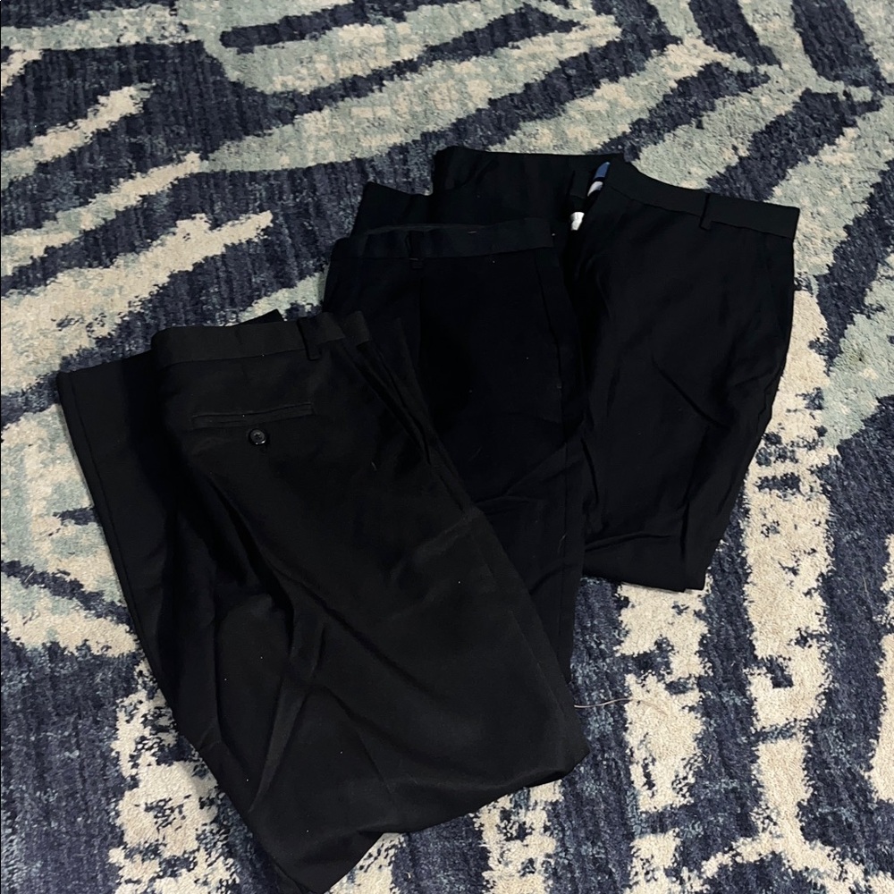 Izod Men's Classic Black Dress Pants bundle